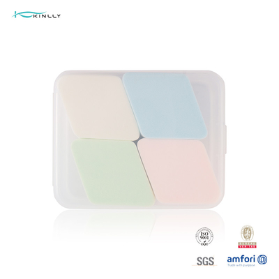 Esponja clara 4PCS de Kit Non Latex Foundation Makeup de la esponja del soplo del maquillaje de la caja del PVC