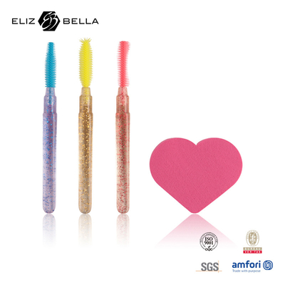 Varas disponibles Crystal Handle Silicone Eyelash Brush del rimel del silicón del OEM