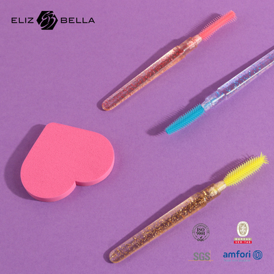 Varas disponibles Crystal Handle Silicone Eyelash Brush del rimel del silicón del OEM