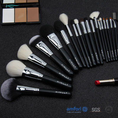 20pcs tonelero negro Ferrules Makeup Set con los cepillos