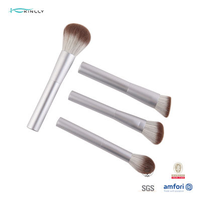 manija de aluminio blanca del sistema de cepillo del maquillaje del viaje del ODM del OEM 8pcs