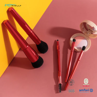 Conjunto de pinceles cosméticos de mango metálico de 5PCS