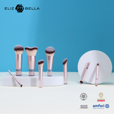 El regalo de encargo 8PCS compone el sistema de cepillo con la manija plástica de la virola de aluminio sintética del pelo