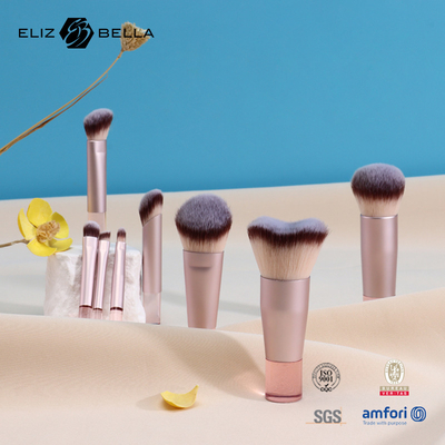El regalo de encargo 8PCS compone el sistema de cepillo con la manija plástica de la virola de aluminio sintética del pelo