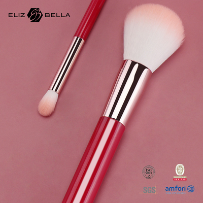 3pcs Logo Cosmetic Makeup Brush Set privado con la manija de madera roja del pelo sintético