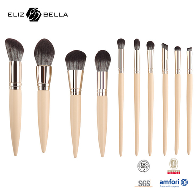 Maquillaje con pincel de madera sólida con pelo sintético personalizado