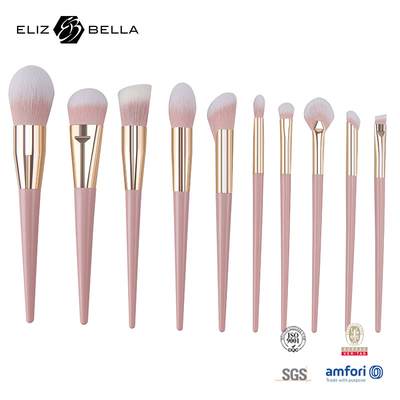 Personalización OEM Diseño de maquillaje cepillos de aluminio brillante Ferrule