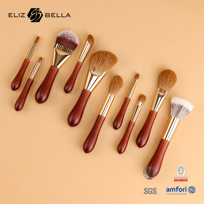 OEM / ODM Diseño especial de mango corto, cepillos de maquillaje con cabello sintético, diseño de etiqueta privada / logotipo Bienvenido