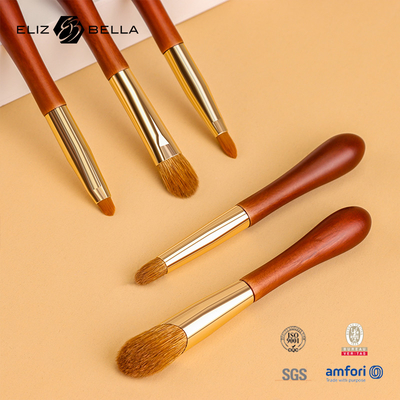 OEM / ODM Diseño especial de mango corto, cepillos de maquillaje con cabello sintético, diseño de etiqueta privada / logotipo Bienvenido