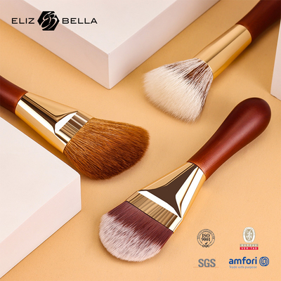 OEM / ODM Diseño especial de mango corto, cepillos de maquillaje con cabello sintético, diseño de etiqueta privada / logotipo Bienvenido