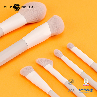 7pcs cepillos de maquillaje con cabello sintético y soporte manija de plástico de aluminio ferrule, pedidos OEM bienvenido