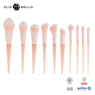10pcs de maquillaje de viaje con pelo sintético, herramientas de maquillaje de belleza, blush, sombra de ojos.