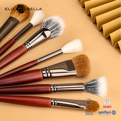 Brushes de maquillaje de calidad profesional con mango de madera, Brushes cosméticos de lujo, Pedidos OEM bienvenidos