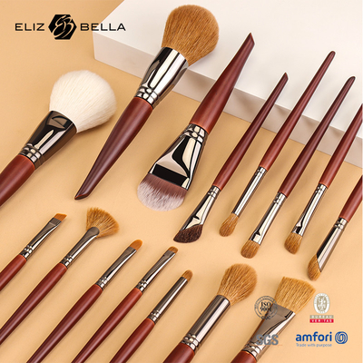 Brushes de maquillaje de calidad profesional con mango de madera, Brushes cosméticos de lujo, Pedidos OEM bienvenidos