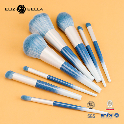 10pcs necesidades de belleza manija de plástico maquillaje de viaje cepilla de juego con cabello sintético, pedidos OEM son bienvenidos