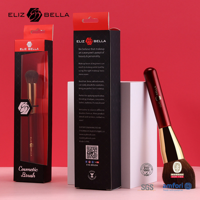 Pincelas de maquillaje de pelo sintético con perilla de aluminio de oro