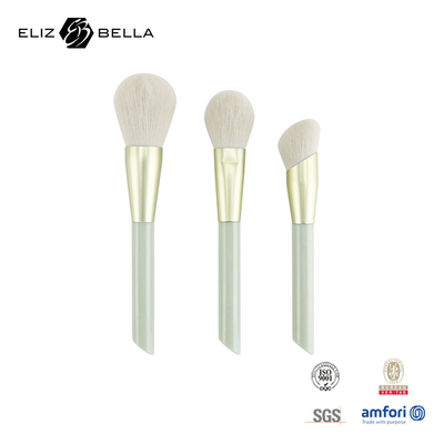 3pcs de maquillaje personalizado cepillado para polvo, blush, pincel de contorno, mango de plástico y ferrule de aluminio