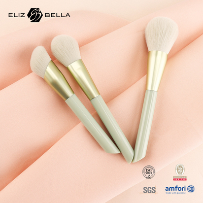 3pcs de maquillaje personalizado cepillado para polvo, blush, pincel de contorno, mango de plástico y ferrule de aluminio