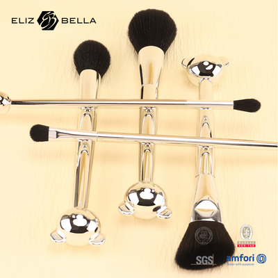 Diseño de maquillaje con herramientas de maquillaje de manija de plástico en forma de gato con 100% de pelo sintético