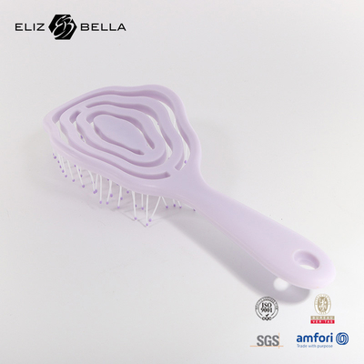 Logotipo personalizado Vent curva húmeda y seca Cuero cabelludo de masaje Cepillo de cabello cuadrado Paddle Detangle Cepillo de cabello para cabello rizado