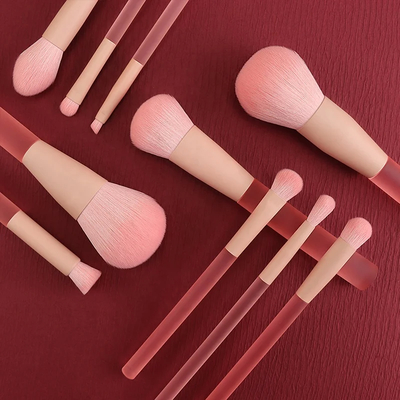 Cuidado de la belleza del rostro hacer herramientas maquillaje cosmético pincel conjunto con material de ferrule de aluminio