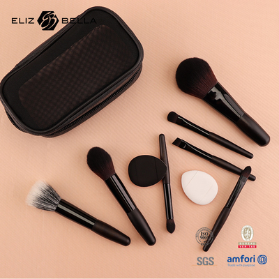 Kit de pinceles de maquillaje de moda la adición perfecta a su colección, pequeño conjunto de pinceles con bolsa cosmética de cremallera