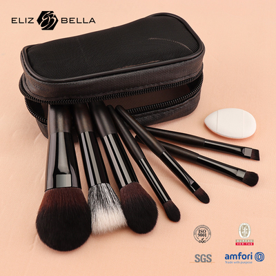 Kit de pinceles de maquillaje de moda la adición perfecta a su colección, pequeño conjunto de pinceles con bolsa cosmética de cremallera
