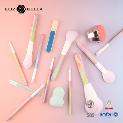 Nuevo diseño de lujo de maquillaje con pinceles de mango de madera con impresión a prueba de agua, etiqueta privada, pedidos OEM / ODM bienvenidos