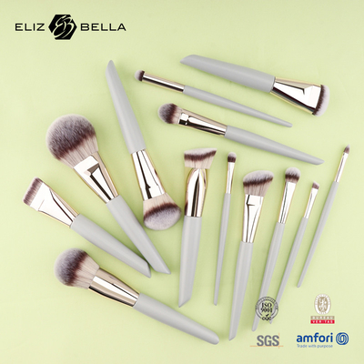 Mini Set de cepillos de maquillaje para viajes 5PCS cepillos cosméticos veganos y libres de crueldad para rostro y ojos