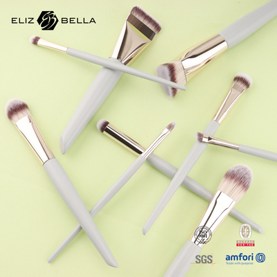 Mini Set de cepillos de maquillaje para viajes 5PCS cepillos cosméticos veganos y libres de crueldad para rostro y ojos