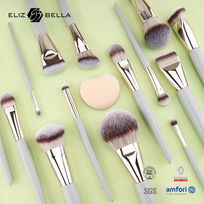 Mini Set de cepillos de maquillaje para viajes 5PCS cepillos cosméticos veganos y libres de crueldad para rostro y ojos