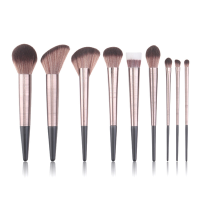 Cepillo de maquillaje para cabello vegano profesional con mango de plástico y certificación ISO9001