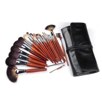 Brocha de maquillaje de pelo sintético color cerda negro/blanco para brocha de rubor y más