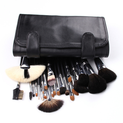 Set de cepillos de maquillaje de viaje más esponjoso e higiénico ideal para retoques en movimiento Cabello sintético Negro / colores personalizados