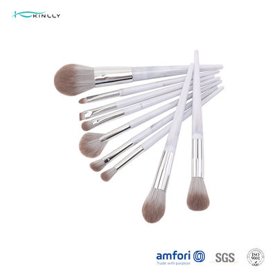 sistema de cepillo de aluminio del maquillaje del mármol de la virola 9pcs