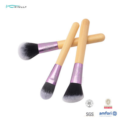 Manija de madera cosmética del sistema de cepillo del maquillaje del laser Logo Full Printing 7pcs