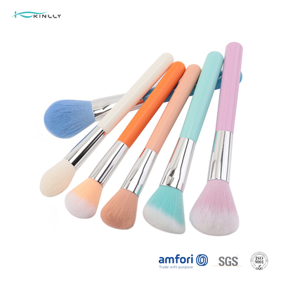 el maquillaje del viaje 12pcs cepilla el ODM de aluminio de la virola con la manija de madera