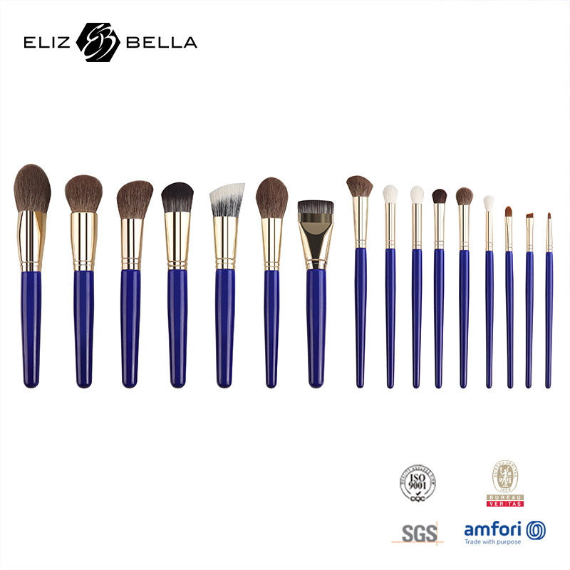 Cuadro de cepillos de maquillaje completo de calidad profesional para etiquetas privadas, conjunto de cepillos cosméticos con cabello sintético