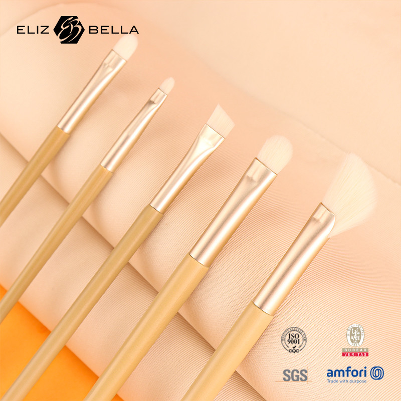 11 Pieces Nice Wooden Handle Beauty Makeup Brush Tools, Brushes cosméticos de aluminio con ferrules, Kits de cepillos para cabello sintéticos
