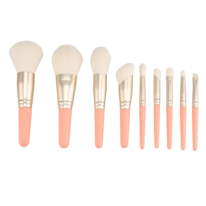 Kit de maquillaje de logotipo privado de ferrule de aluminio pelo sintético para maquilladores profesionales