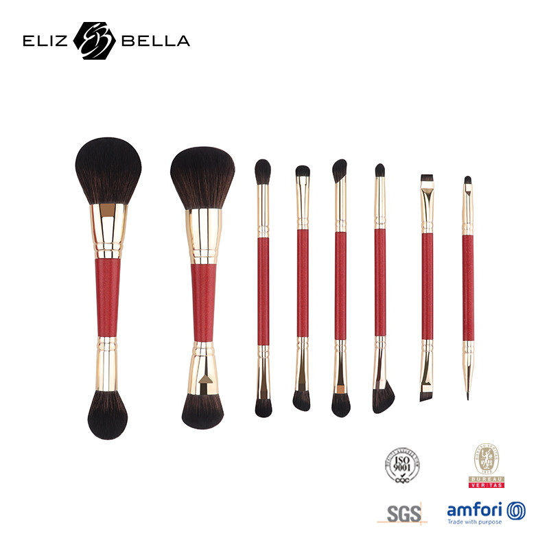 Logotipo privado Opción de marca de maquillaje Brush Collection hecha de material de ferrule de aluminio