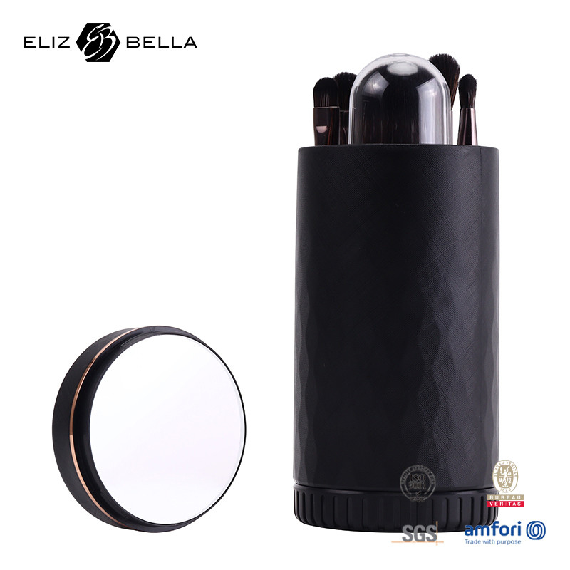 Mini Kit de cepillos de maquillaje en movimiento Conjunto compacto para maleta o bolso Hipoalergénico y amigable para viajar