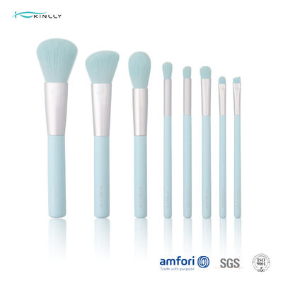 Sistema de cepillo de madera del maquillaje de la etiqueta privada de la manija BSCI 8pcs